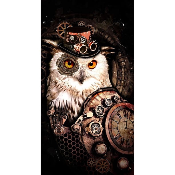 Taladro redondo completo diamante pintura búho DIY mosaico Kits imagen dibujo artesanía regalo Hugtrwg Para estrenar