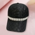 thumbnail image 4 of UDIYO Mesh Sun Hat Adjustable Design Rhinestone Pearl Baseball Hat for Daily Life, 4 of 8