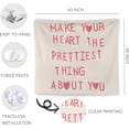 thumbnail image 6 of Pink Motivational Tapestry Wall Hanging, Make Your Heart the Prettiest Thing About You Inspirational Quote Wall Blanket Decor for Girls Room College Dorm Apartment, 50x60 Inch, 6 of 6