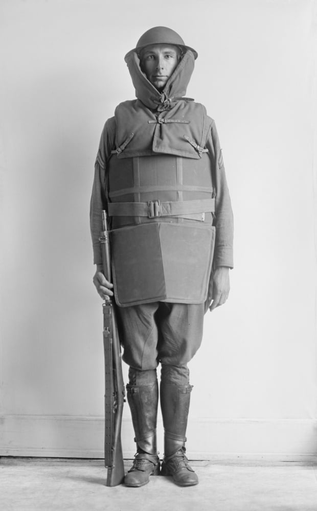 American Soldier Modeling World War 1 Body Armor History (18 x 24)