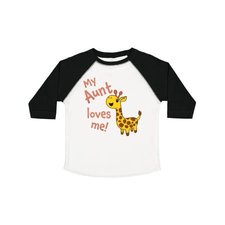 

Inktastic My Aunt Loves Me- Cute Giraffe Gift Toddler Boy or Toddler Girl T-Shirt