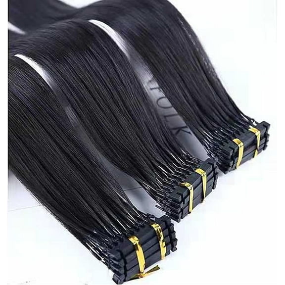 Aorsher 6D 1st Generation Hair Extensions, Real Human Hair 10 Row, 100% Real Natural Human Hair Can Perm and Dye Hair, No-Trace Hair Extensions, 10 Bunches in a Row, 16Inch, Black