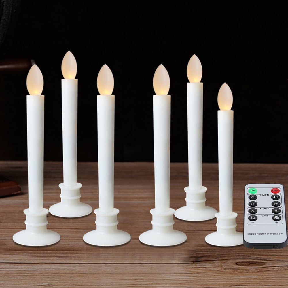 Window Candles with Remote and Timers Battery Operated Taper Candles
