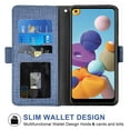 thumbnail image 2 of Phone Case For Samsung Galaxy A21 Leather Wallet Cases with Card Holder Full Body Flip Folio Cover Women Men Blue, 2 of 6