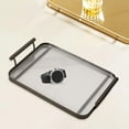 thumbnail image 3 of Serving Trays Multi Purpose Tableware With Handles Rectangular Acrylic Jewelry Storage Tray Plate For Hotel Desk Party Tabletop Home , Black, 3 of 7