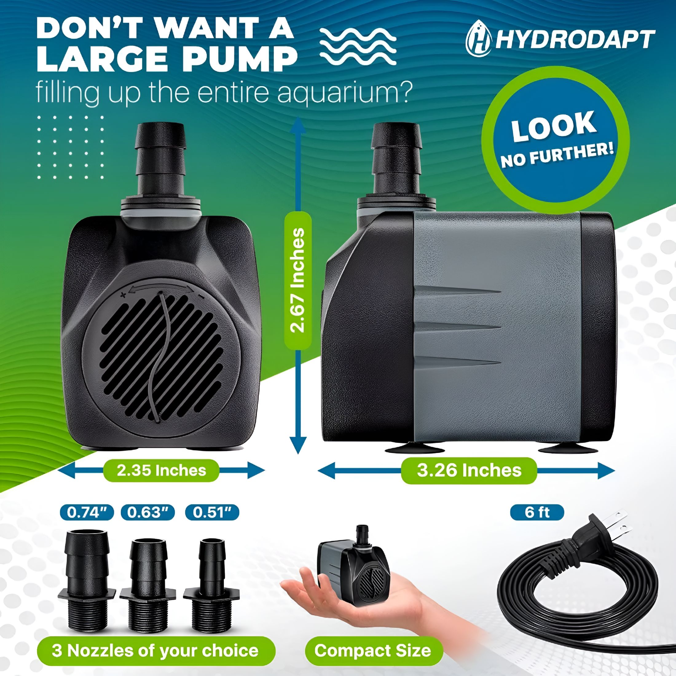 HIBIBUD 2026 New Submersible Water Pump 25W Aquarium Pond Fountain for Aquarium, Pond, Fish Tank, Water Circulation, Fountains, Aquatic Environments