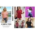 thumbnail image 6 of Fantaslook Short Sleeve T Shirts for Women Crew Neck Side Split Tunic Tops Casual Summer Shirts, 6 of 7