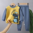 thumbnail image 2 of TOWED22 Baby Girl Toddler Infant Outfits Set Long Sleeve Round Neck Top and High WaistJoggers 2Pcs Clothes Clothing for School(Navy,5-6 Y), 2 of 4