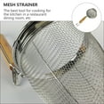 thumbnail image 2 of 1pc Stainless Steel Wood Handle Noodle Mesh Colander for Home Restaurant (Silver), 2 of 7