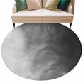 thumbnail image 2 of Round Area Rug 7 Ft, Black Grey Ombre Washable Non-Slip Circle Carpet for Living Room/Bedroom, Coastal Beach Modern Abstract Art Low-Profile Large Runner Mat Collection Rugs for Indoor, 2 of 7