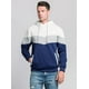 thumbnail image 4 of Sudadera con capucha de forro polar para hombre, estilo informal, con cordón ajustable en color contrastante y bolsillo tipo canguro., 4 of 5