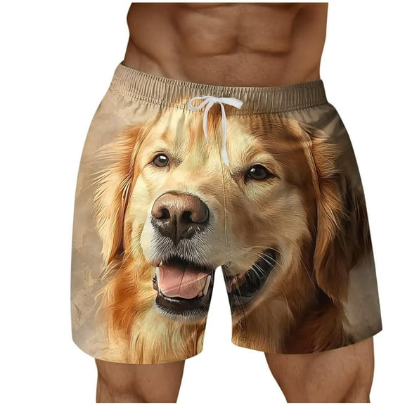 Runfenguu Padded Bike Shorts For Men, Long Shorts For Men Men Casual Print Pocket Elastic Waist Straight Half Shorts Pants Sport Pants Soccer Shorts Men