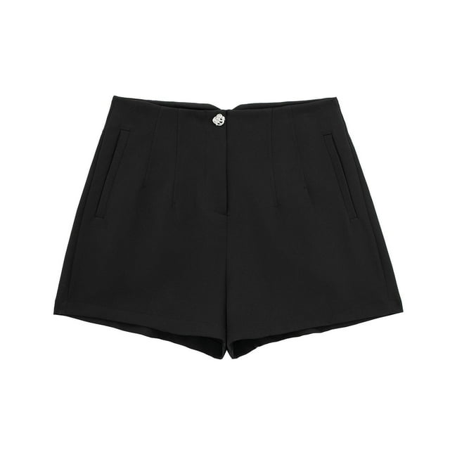 FNFYFH Clearance Ladies Comfortable Loose Fit Solid Summer Shorts Basic Shorts,Black