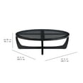 thumbnail image 4 of Beautiful by Drew Barrymore Round Rattan and Glass Top Coffee Table, Black, 4 of 9