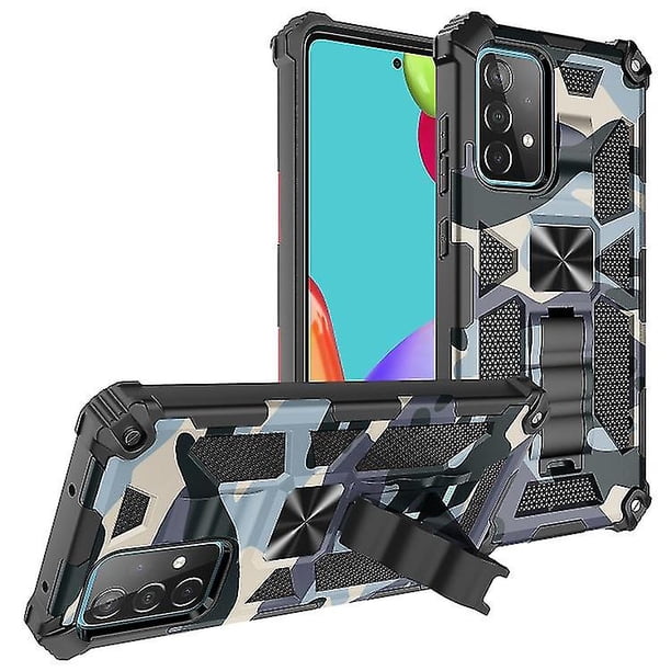 Funda protectora magnética de TPU + PC con soporte para Samsung Galaxy A52 4g/5g con armadura de camuflaje a prueba de golpes