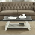 thumbnail image 3 of Roundhill Furniture Athens Wood Coffee Table with Shelf Weathered Charcoal/Beige, 3 of 6