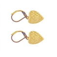 thumbnail image 3 of 14K Gold Plated Dangle Earrings for Women,Lightweight Heart Geometric Flat Brushed Drop Earrings, Hypoallergenic Leverback Earrings Jewelry, 3 of 7