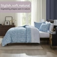 thumbnail image 2 of Virtu Queen Comforter Set, Biomorphic Design Queen Size Comforter Set, 7-Pc All Season Bedding Comforter Set, Blue, 2 of 8