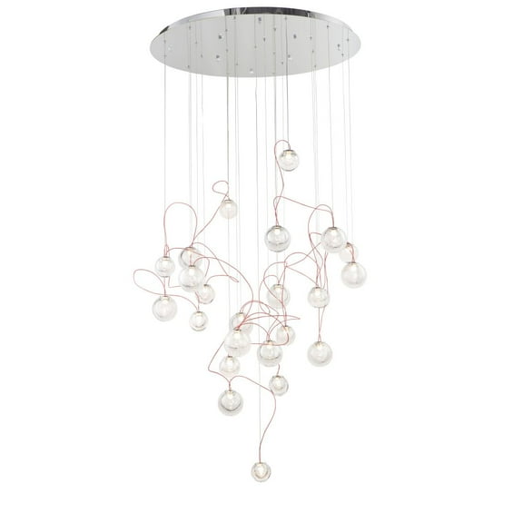 ET2 E20658-91PC 32 in. Bobble 24-Light LED Pendant Ceiling Light, Polished Chrome