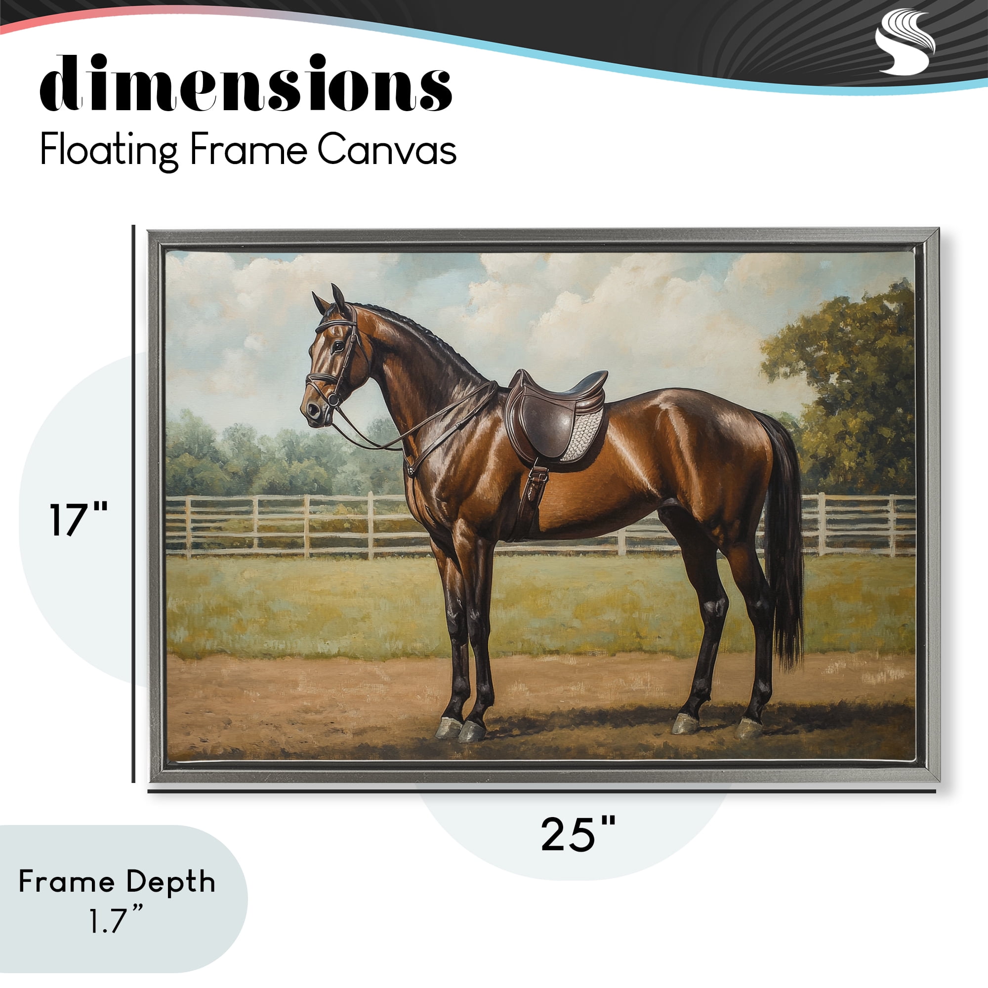 Stupell Industries Saddled & Ready For The Show Gray Framed Floater Canvas Wall Art, design by Petal Prints Design