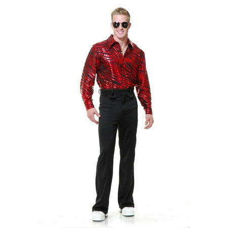 Halloween Zebra Print Disco Shirt - Red