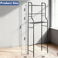 thumbnail image 3 of Over The Toilet Storage Rack 3 Tier Carbon Steel Bathroom Organizer Freestanding Space Saving Shelf with Toilet Paper Holder and 4 Hooks 64 Inch Tall Black, 3 of 10