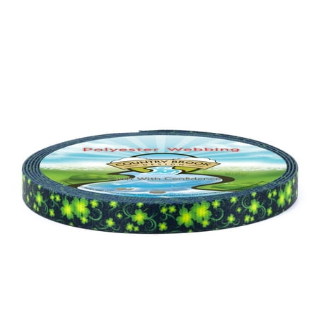 Country Brook Design® 1/2 inch Clovers in the Wind Polyester Webbing, 5 Yards