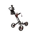 thumbnail image 3 of Massimo Push Golf Bag Carrier Cart Folding 3-Wheel Lightweight Easy Carry Push Pull (Black, 10), 3 of 10