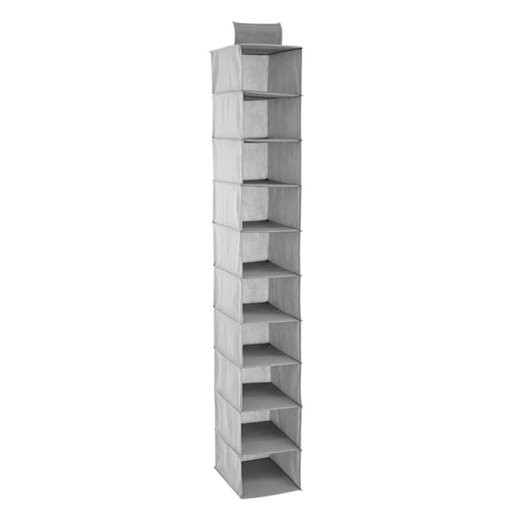 XIBUFE 2026 New Hanging Shoe Shelves,10-Tier Hanging Closet Shelf Organizer,Fabric Over Rod Hanging Closet Storage Organizers,Hanging Shoe Organizer,7.9"*11.8"*49.2"