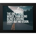 thumbnail image 2 of ArtsyQuotes 14x12 Black Modern Framed Museum Art Print Titled - Helen Keller Quote: No Vision, 2 of 5