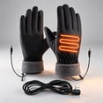 thumbnail image 4 of Ceisia Men USB Rechargeable Heating Thermal Gloves Wind Resistant Water Proof Touchscreen Compatible Elastic Cuff Warm Insulated Gloves For Outdoor Snow Sports Daily Use Gift, 4 of 7