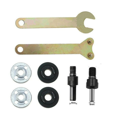 

BAMILL 8pcs 6mm+10mm Spanner Connecting Rod Drill Angle Grinder Mandrel Adapter Disc