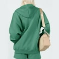 thumbnail image 5 of IROINNID Sweatsuit for Women Two Piece Outfits Casual Zipper Hoodie with Shorts Tracksuit Workout Set with Pockets,Olive Green, 5 of 9