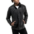 thumbnail image 5 of X RAY Jeans Mens Grainy PU Leather Hooded Jacket with Faux Shearling Lining, Black, L, 5 of 8