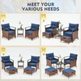 thumbnail image 5 of AVAWING 5PCS Outdoor Rattan Furniture Set, Patio Wicker Conversation Bistro Set for 2 People, Blue, 5 of 7