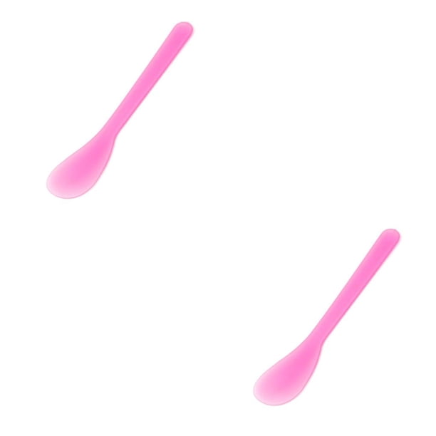Seitruly Máscaras cosméticas Cuchara Espátula de punta esmerilada resistente al desgaste Mango Herramientas de maquillaje de plástico Mezcla de Rosa roja 2piezas Seitruly CBP253201