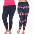 thumbnail image 2 of White Mark Women's Pack of 2 Plus Size Leggings, 2 of 5