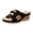 Black, variant on Rokment Metallic Buckles Wedge Slip on Open Back Dressy Sandals for Women Ladies 2026 Fashion Casual Leather Platform Slides High Heels Mules Summer Black Size 6