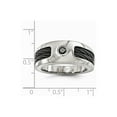 thumbnail image 7 of Grey Titanium Ring Band Wedding Black Spinel Round, 7 of 7