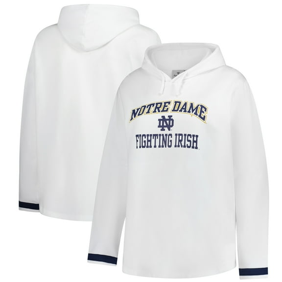 Women's Fanatics White Notre Dame Fighting Irish Plus Size Pullover Hoodie