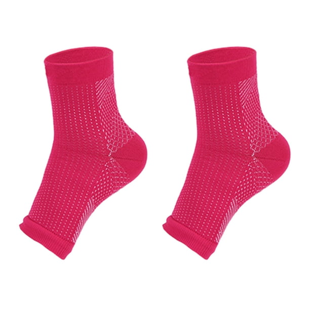 Advancent 2 un juego de 2 calcetines de nailon con soporte para tobillos, regalos pensativos, cuidado para el bienestar, amplia aplicación Ropa Deportiva, Zapatos rosa XL/XL