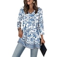 thumbnail image 3 of Wiholl 3/4 Length Sleeve Womens Tops Dressy Casual Plus Size Tunics to Wear with Leggings, 3 of 9