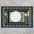 thumbnail image 2 of Sun Placemats Set of 4 12"x18" Boho Hippie Sun Moon Pattern Placemats for Dining Table Indoor Outdoor Kitchen Bohemian Gothic Table Mats Placemat Blue Yellow Decor Table Place Mats, 2 of 4