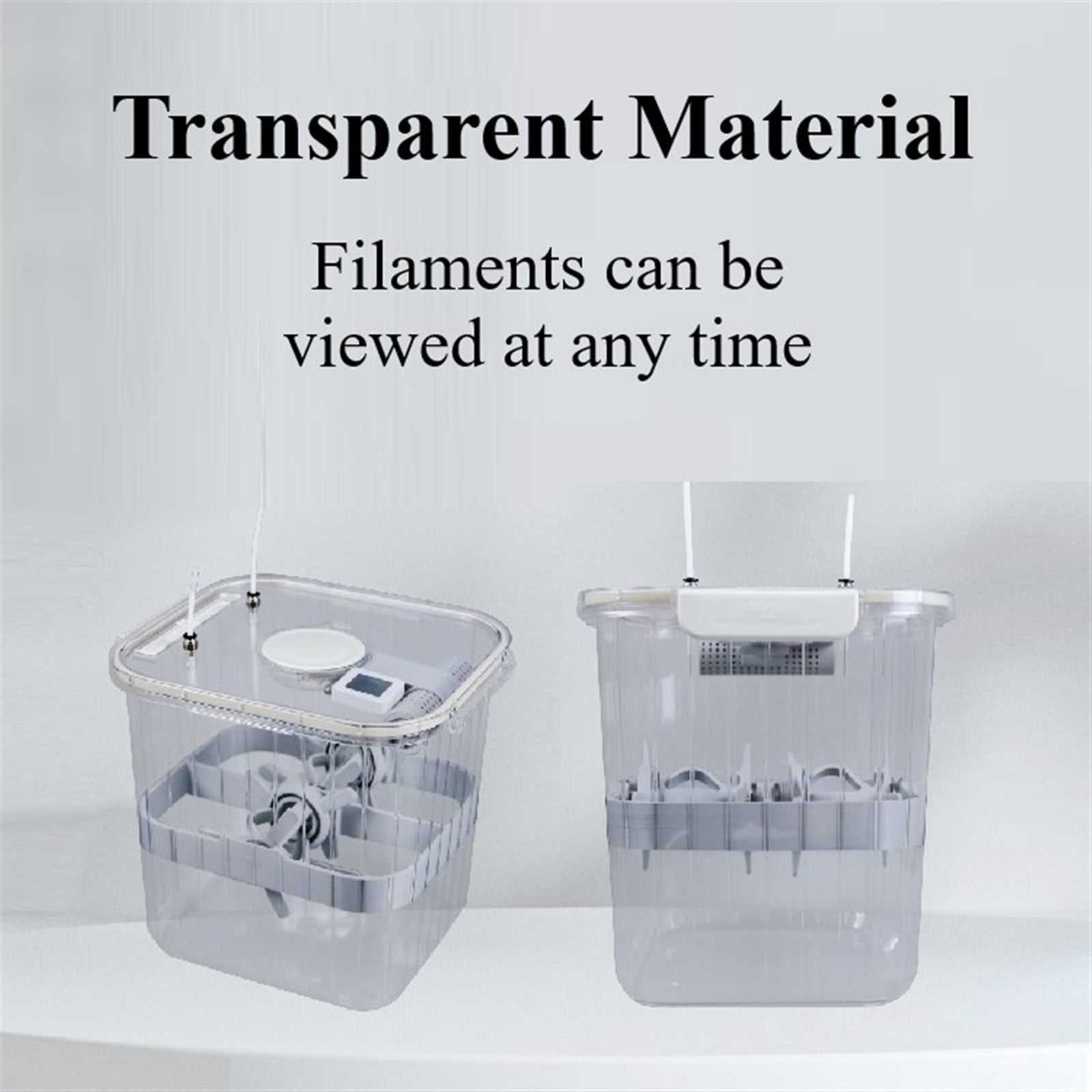 Filament Accessory for 3D Printer, Moisture-proof Sealed Filament Dryer Box with Mount Rack, Keeping Filaments Dry, Large Capacity