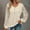 Beige, variant on Women's Plus Size Tops Womens Casual Lace ing Long Sleeve Solid Color V Neck Pullover Top Blouse T-shirt