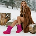 thumbnail image 5 of GJPBGK Women Winter Snow Boots Faux-Fur Lined Warm Mid Calf Suede Platform Flat Outdoor Fashion Fur Boots, 5 of 10