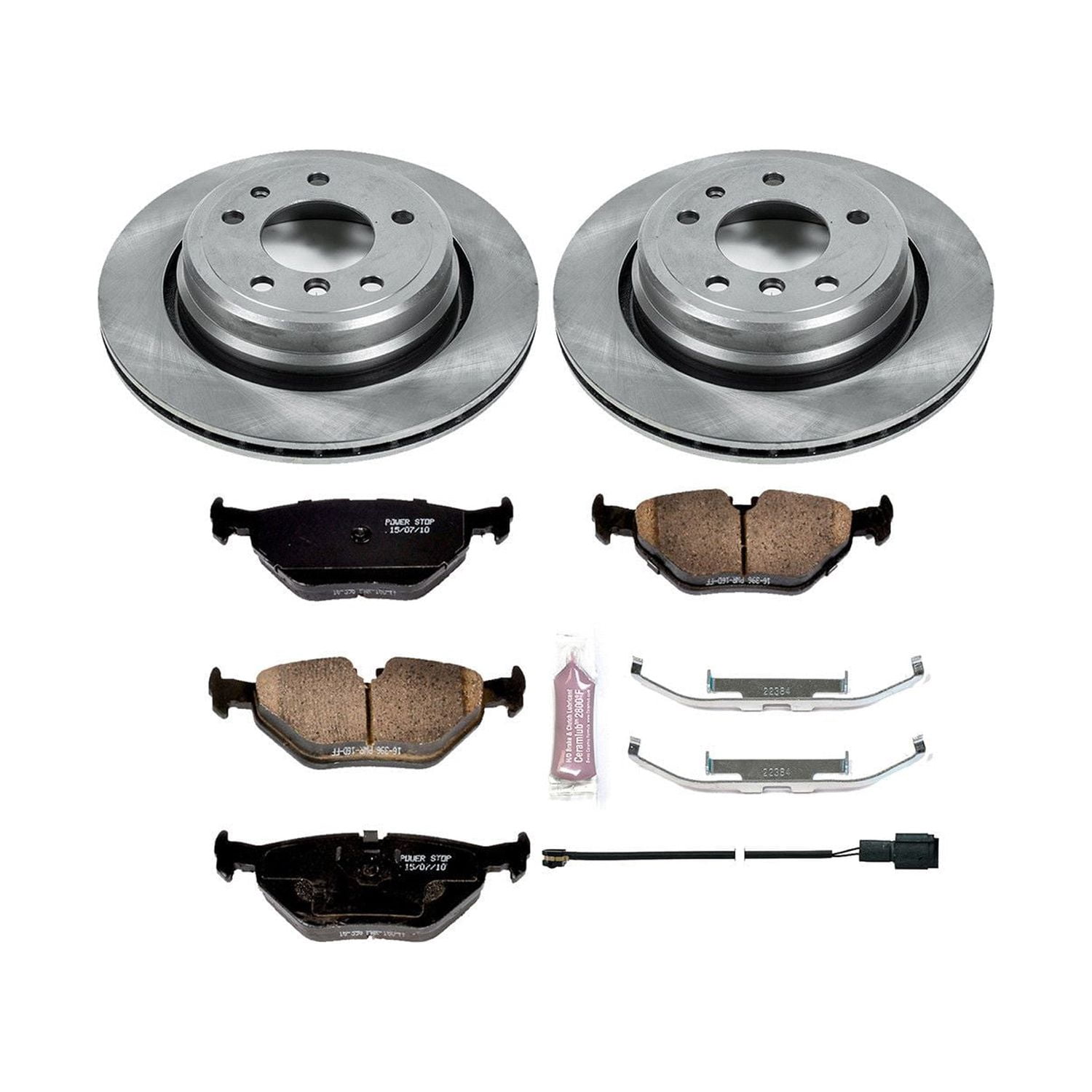Power Stop Rear Stock Replacement Brake Pad and Rotor Kit KOE557