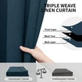 thumbnail image 3 of Easy-Going Blackout Curtains, Navy, 52 x 96 inch, 3 of 7