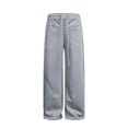 thumbnail image 4 of Mens Wide Leg Sweatpants Elastic Waist Loose Fit Lightweight Solid Color Casual Daily Streetwear sports Loungewear Trousers Gray L, 4 of 7