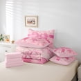 thumbnail image 6 of Homewish Kawaii Bowtie Ribbon 7-Piece Twin Bedding Sets,Vintage Damask Jacquard Bedding Comforter Set,Pink Bow Sheet Sets For Girl Kids,Luxury Bedroom Decor Reversible, 6 of 8